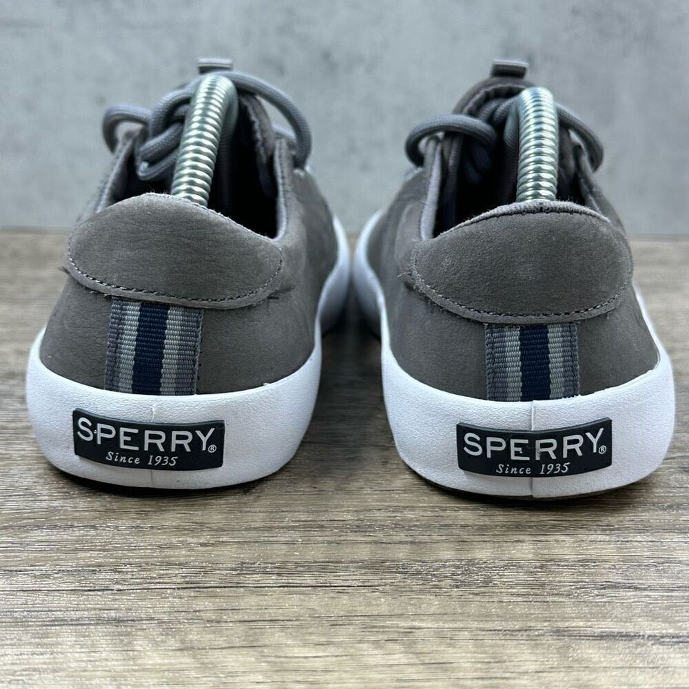 Sperry~Boy's~"Spinnaker" Gray Leather‎ Top Sider Shoes Casual Sneaker~Size 3M - Picture 4 of 8